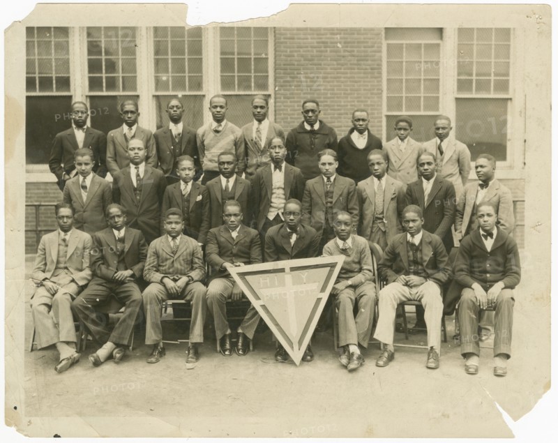 A group portrait of young men from the High School YMCA Group in Tulsa, Oklahoma, ca. 1930. Creator: Unknown.