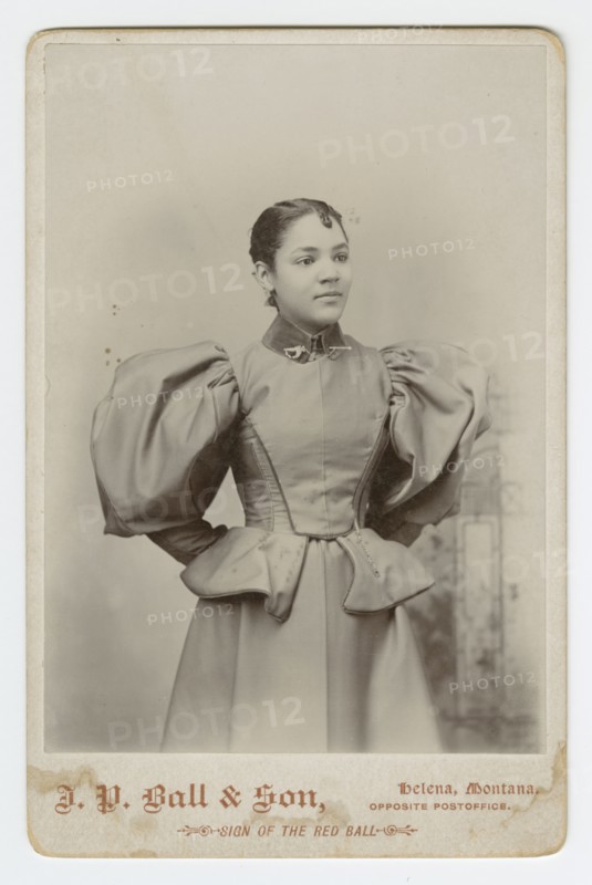 Cabinet card of an unidentified woman photographed by J. P. Ball & Son, 1887-1900. Creator: J. P. Ball & Son.