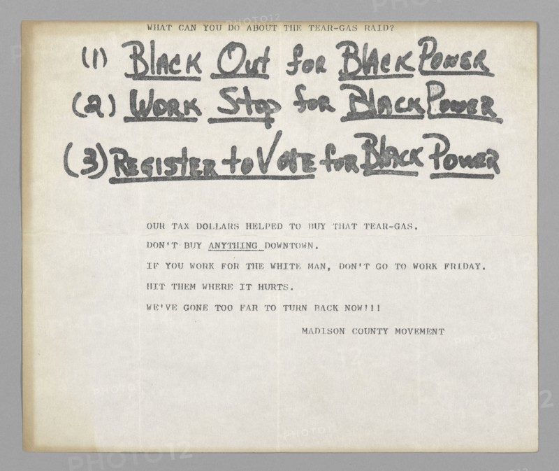 Flier for the Madison County Movement, 1966. Creator: Unknown.