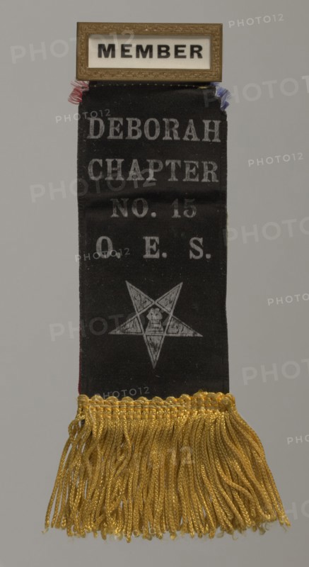 Member badge for the Deborah Chapter of the Order of the Eastern Star, 20th century. Creator: Unknown.