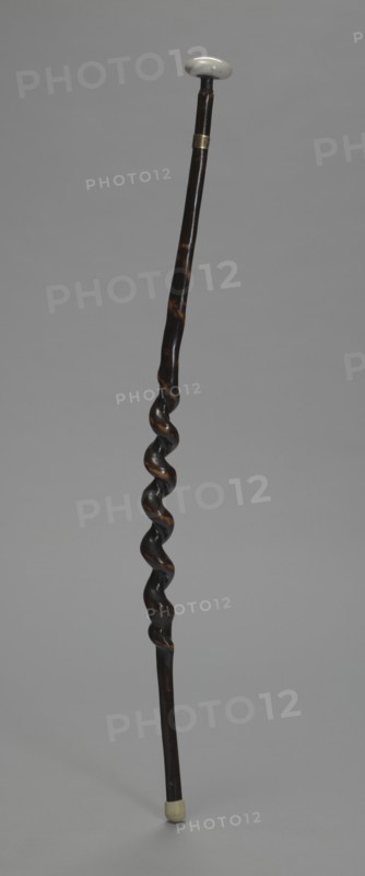 Carved wooden cane owned by Carl Brashear, after 1966. Creator: Unknown.