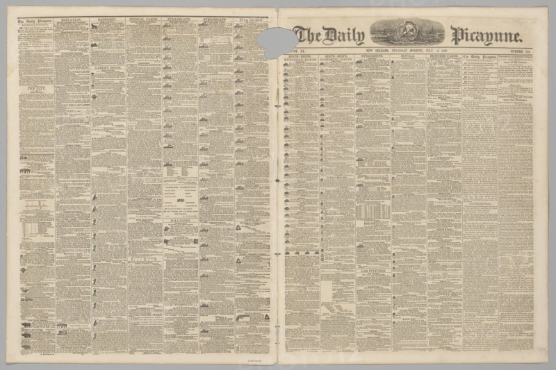 The Daily Picayune, July 10, 1856. Creator: Unknown.