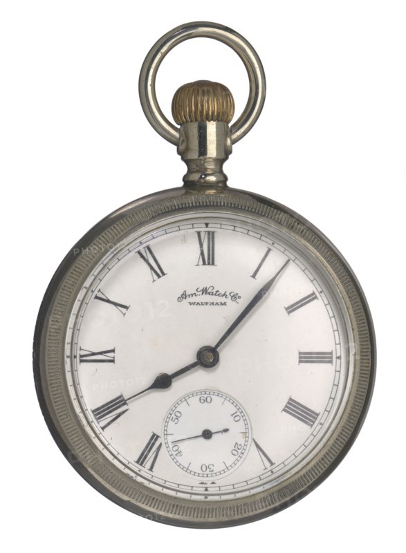 Pocket watch likely carried by Matthew Henson in 1908-9 Arctic expedition, 1888-1889. Creator: Unknown.