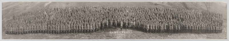 Framed panoramic photograph of Camp Grant officers, November 7, 1917. Creator: Unknown.