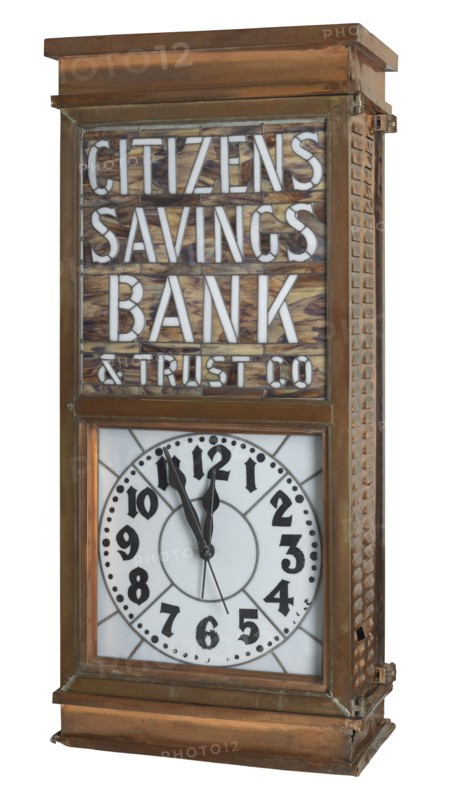 Clock used by the Citizen's Savings and Trust Company, 1920-2013. Creator: Unknown.