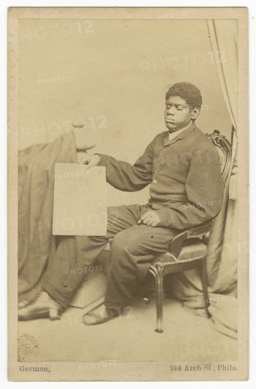 Carte-de-visite of Thomas Wiggins, also known as Blind Tom, ca. 1870. Creator: WL Germon.