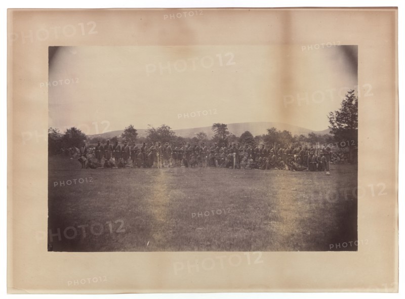Photograph of members of the 55th Massachusetts Infantry, 1863-1865. Creator: Unknown.