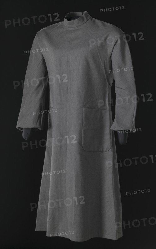 Grey balloon sleeve dress designed by Arthur McGee, mid 20th-late 20th century. Creator: Arthur McGee.