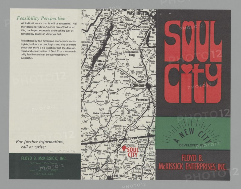 Promotional pamphlet for Soul City, 1971. Creator: Unknown.