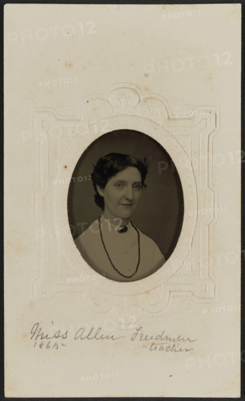 Tintype portrait of Miss Allen, 1865. Creator: Unknown.