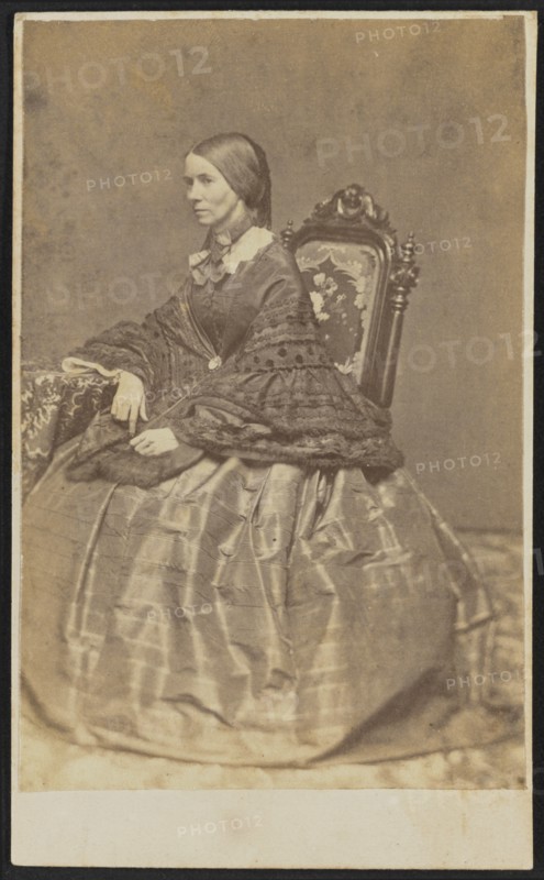 Carte-de-visite portrait of Phebe M. Coffin, 1857. Creator: Unknown.