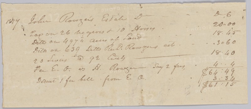 Record of taxes on property, including enslaved persons, owned by John Rouzee, October 2, 1817. Creator: Unknown.