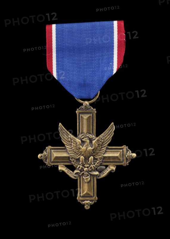 Distinguished Service Cross and ribbon issued to Lewis Broadus, Awarded 1906; issued 2006. Creator: Unknown.