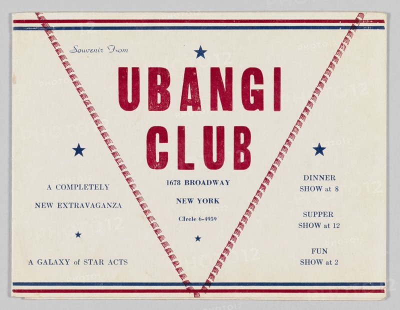 Photograph folder from the Ubangi Club, ca. 1942. Creator: Unknown.