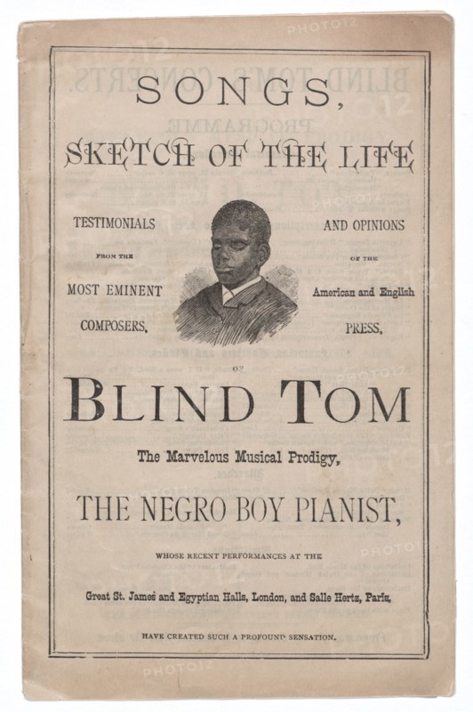 Songs, Sketch of the Life of Blind Tom, ca. 1876. Creator: The Sun Book and Job Printing Establishment.