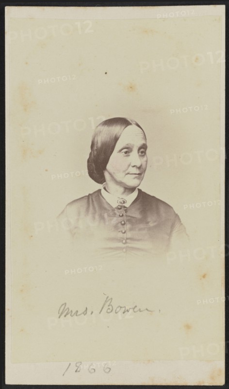 Carte-de-visite portrait of Mrs. Bowen, 1866. Creator: Henry Ulke.