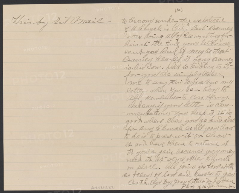 Letter written by Nelson Jordan Jr. and Nelson Jordan to Julia Womack, February 4, 1910. Creators: Nelson Jordan, Nelson Jordan.