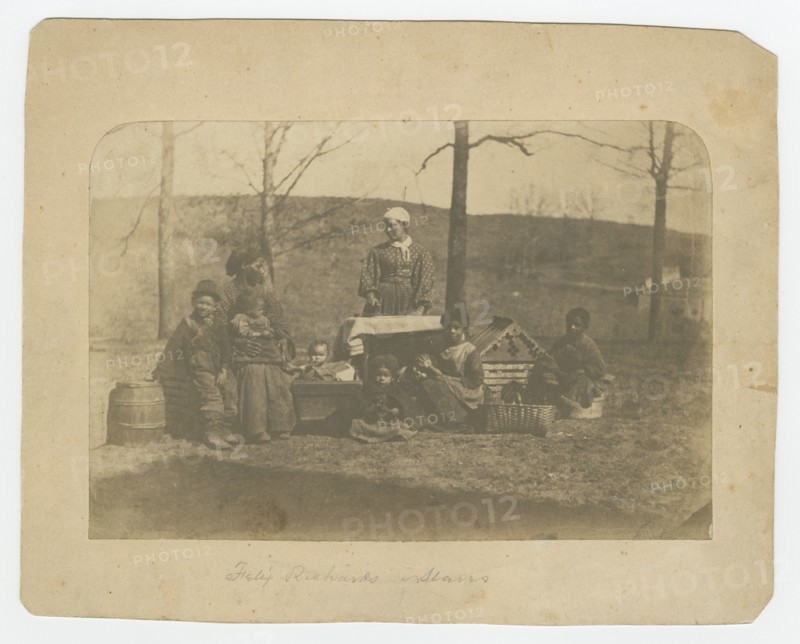 Albumen print of enslaved women and their children near Alexandria..., Dec 2, 1861 to Mar 10, 1862. Creator: James E. Larkin.