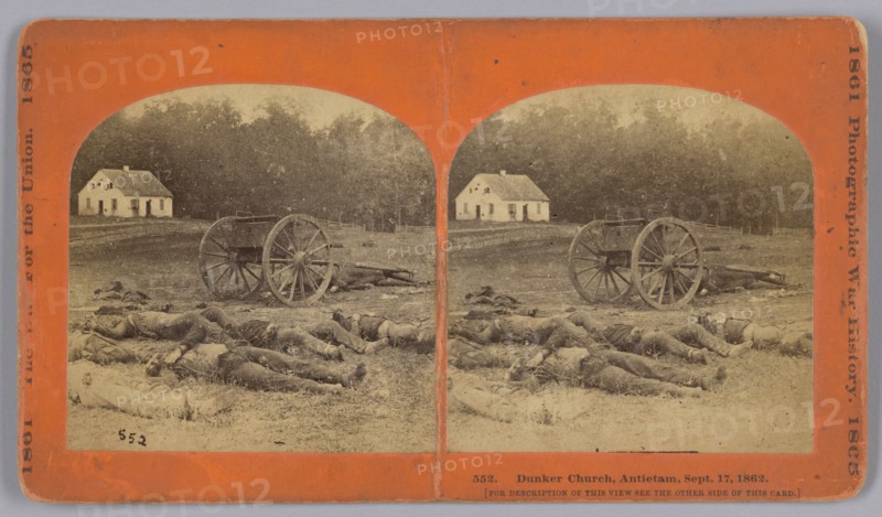 552. Dunker Church, Antietam, September 17, 1862, 1862. Creator: Alexander Gardner.