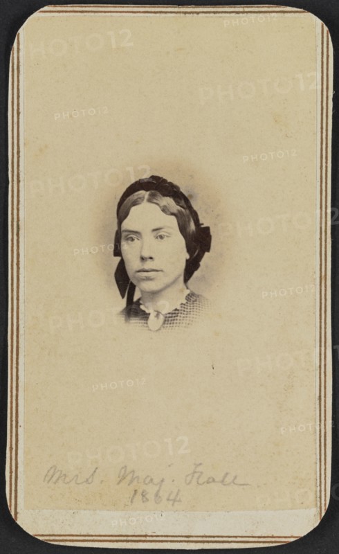Carte-de-visite portrait of Mrs. Maj. Hall, 1864. Creator: Unknown.