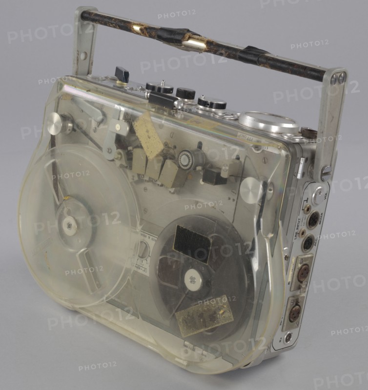 Reel-to-reel tape recorder and reels used by sound engineer Russell Williams II, ca. 1972 (manufactu Creator: Kudelski Group.