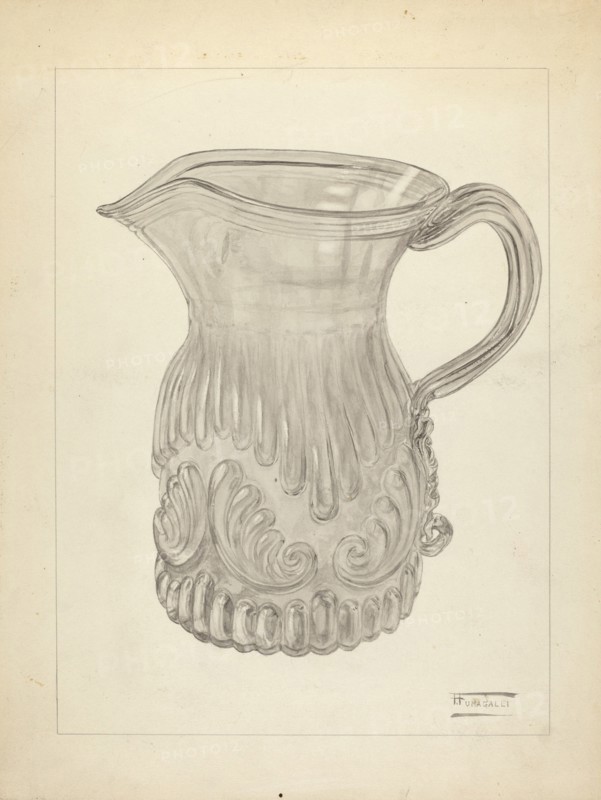 Blown Glass - Pitcher, c. 1940. Creator: Frank Fumagalli.