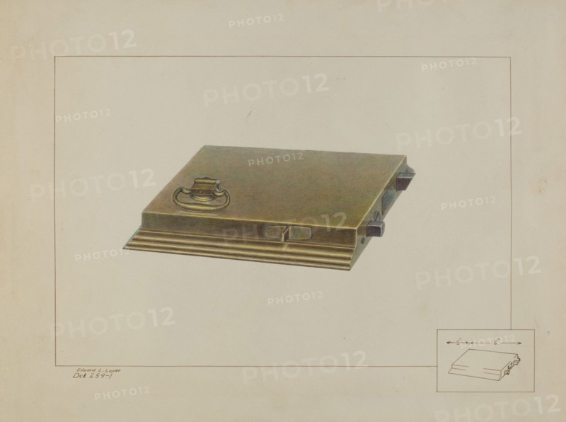 Brass Box Lock, c. 1938. Creator: Edward L Loper.