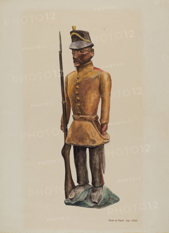 Carved Soldier, c. 1939. Creator: Samuel W. Ford.