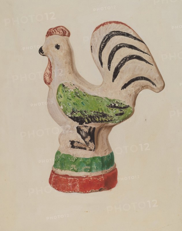 Chalkware Rooster, c. 1940. Creator: Betty Fuerst.