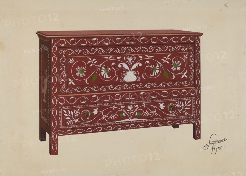 Chest (Front View), c. 1936. Creator: Lawrence Flynn.