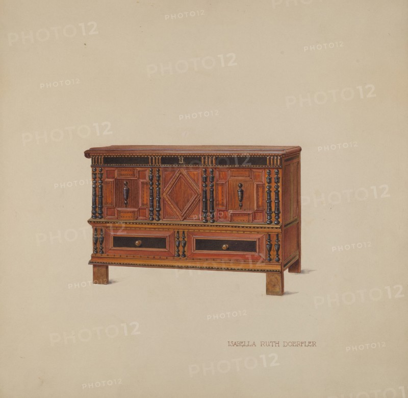 Chest with Two Drawers, c. 1937. Creator: Isabella Ruth Doerfler.