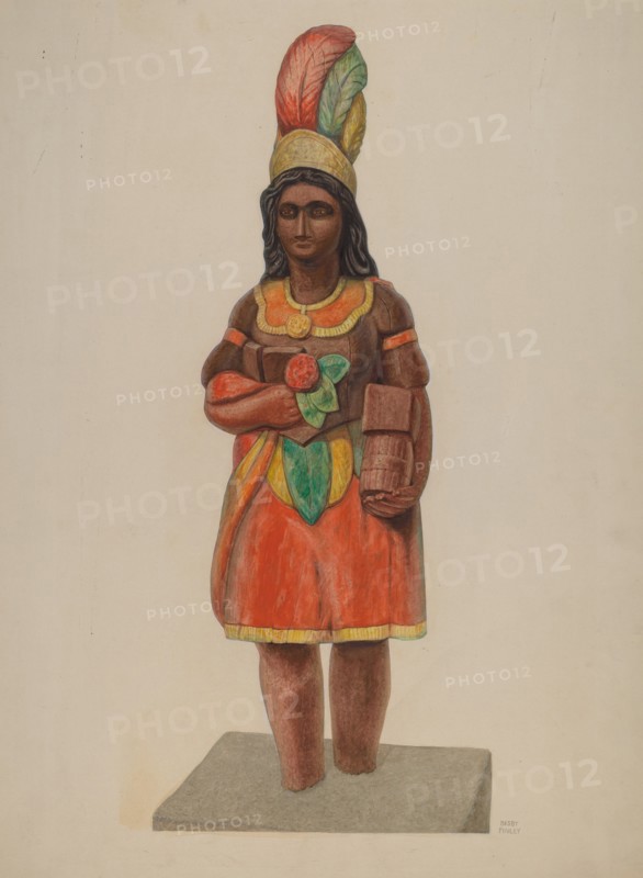 Cigar Store Indian, c. 1936. Creator: Bisby Finley.
