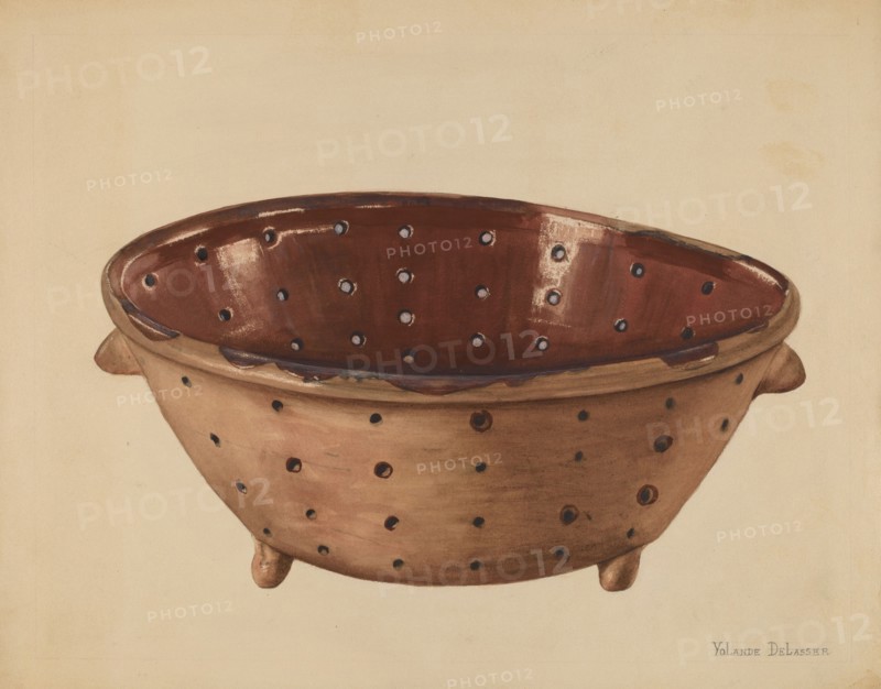 Colander, c. 1936. Creator: Yolande Delasser.