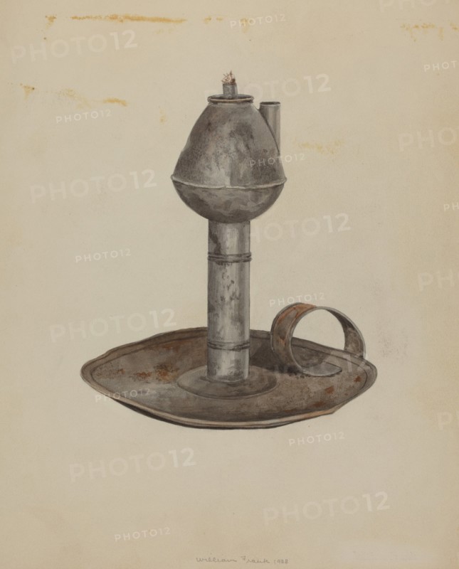 Colonial Lamp, 1938. Creator: William Frank.