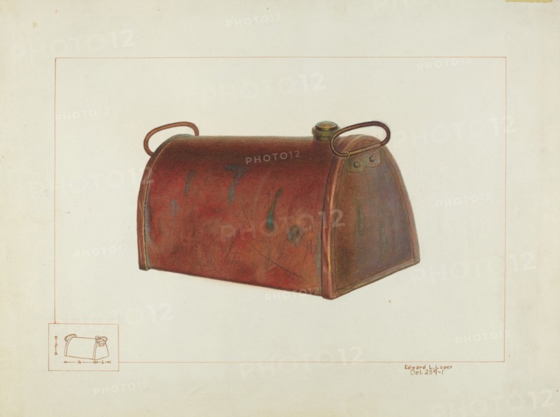 Copper Foot Warmer, c. 1937. Creator: Edward L Loper.