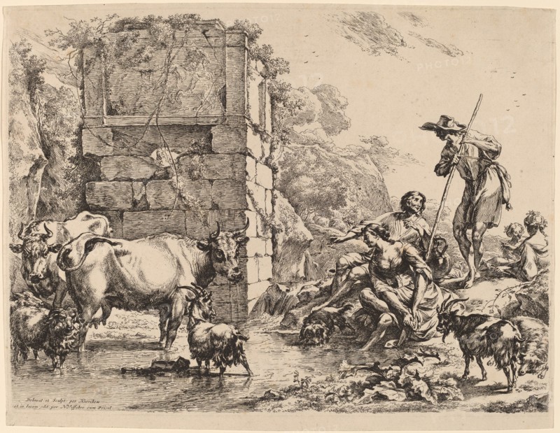 Cow Drinking, 1680. Creator: Nicolaes Berchem.