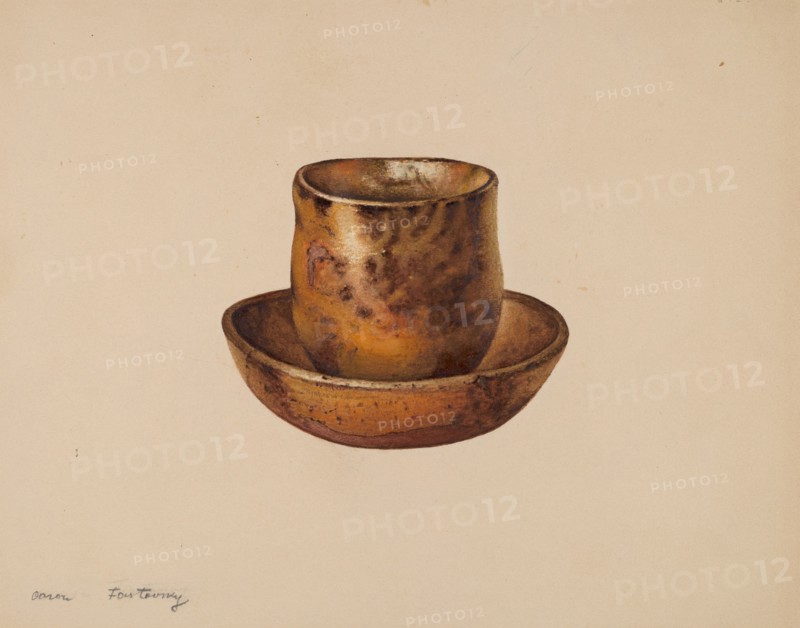 Cup and Saucer, c. 1940. Creator: Aaron Fastovsky.