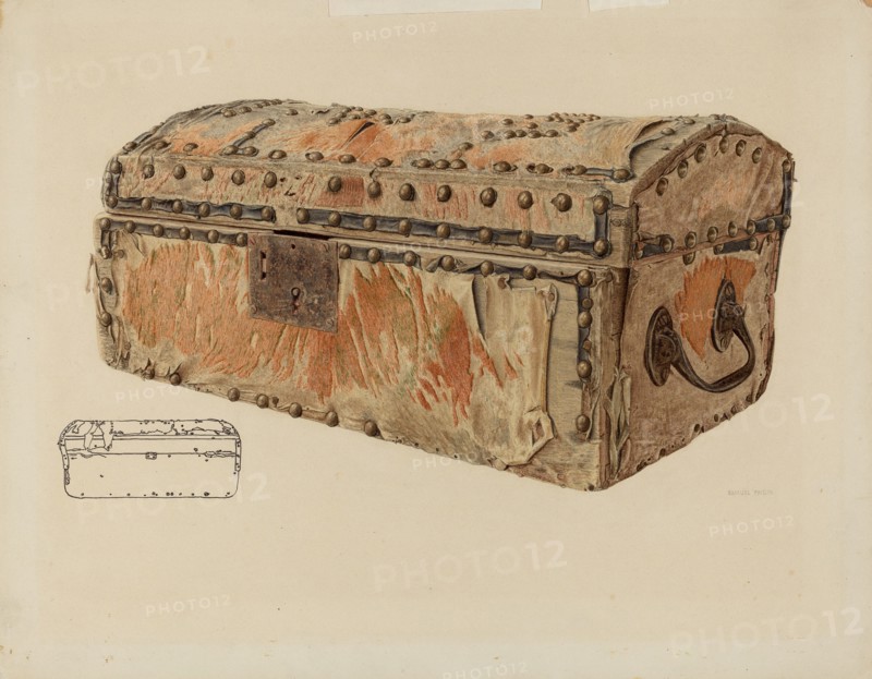 Deerskin Covered Chest, c. 1942. Creator: Samuel Faigin.