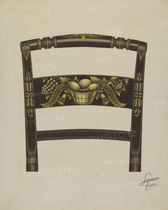 Design on Back of Hitchcock Chair, c. 1936. Creator: Lawrence Flynn.