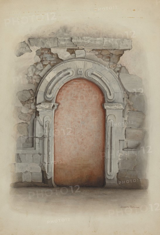 Doorway, Stone, 1939. Creator: Juanita Donahoo.