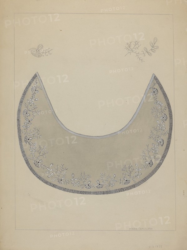 Embroidered Collar, c. 1937. Creator: Marie Famularo.