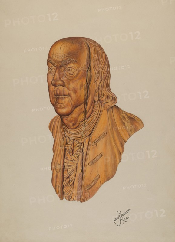 Figurehead: Benjamin Franklin, 1937. Creator: Lawrence Flynn.