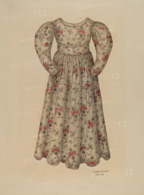 Girl's Chintz Dress, 1938. Creator: Marie Famularo.