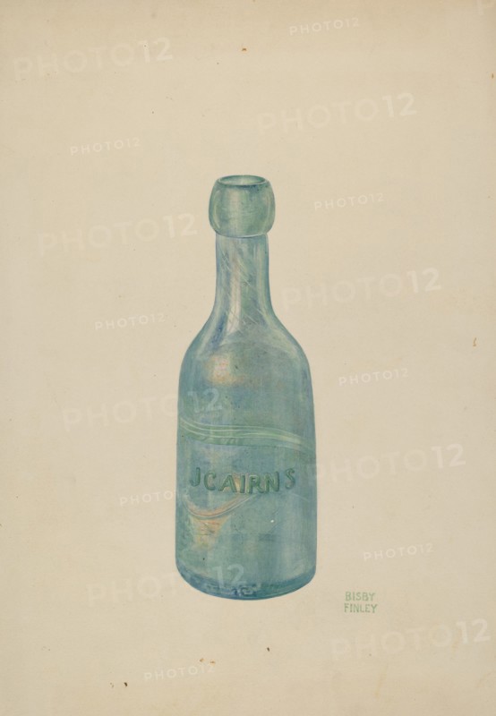Glass Soda Bottle, c. 1940. Creator: Bisby Finley.
