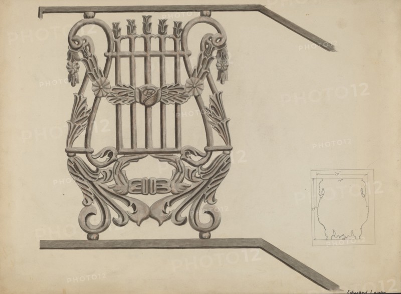 Iron Bannister, c. 1936. Creator: Edward L Loper.