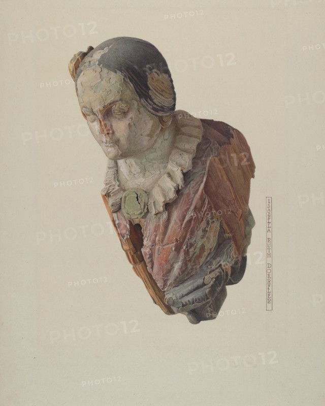 Jenny Lind Figurehead, c. 1938. Creator: Isabella Ruth Doerfler.
