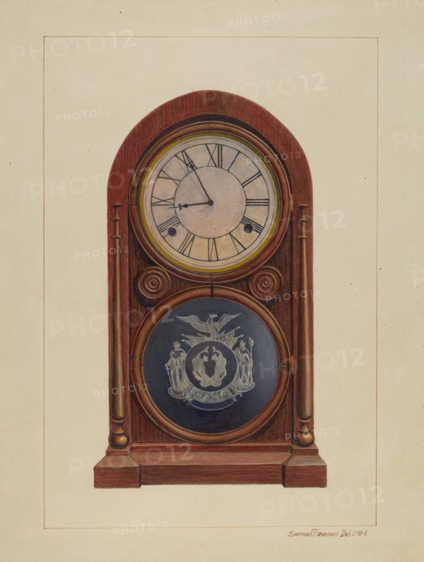 Mantel Clock or Shelf Clock, c. 1938. Creator: Samuel Fineman.