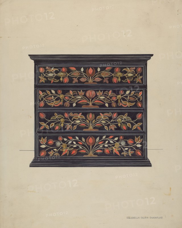 Painted Chest of Drawers, c. 1937. Creator: Isabella Ruth Doerfler.