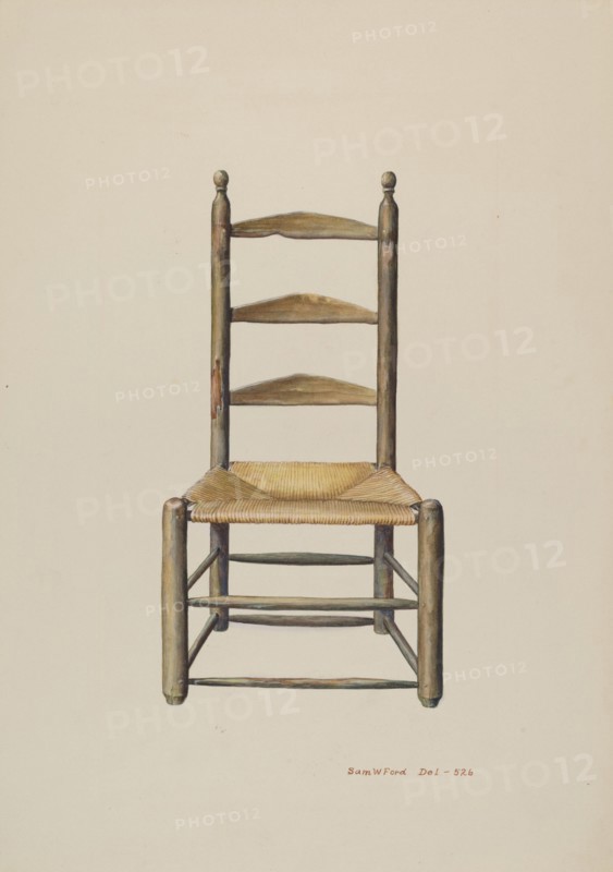Pennsylvania Ladder Back Chair, 1935/1942. Creator: Samuel W. Ford.