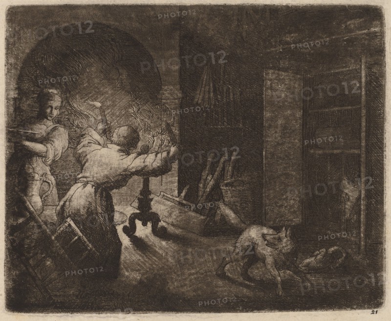 Reynard Steals a Capon from the Pastor, probably c. 1645/1656. Creator: Allart van Everdingen.